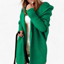 Cardigan : Cardigan Lavendel - Gebreide Hoodie - Chic en Comfortabel voor de Herfst in Groen van Pantino