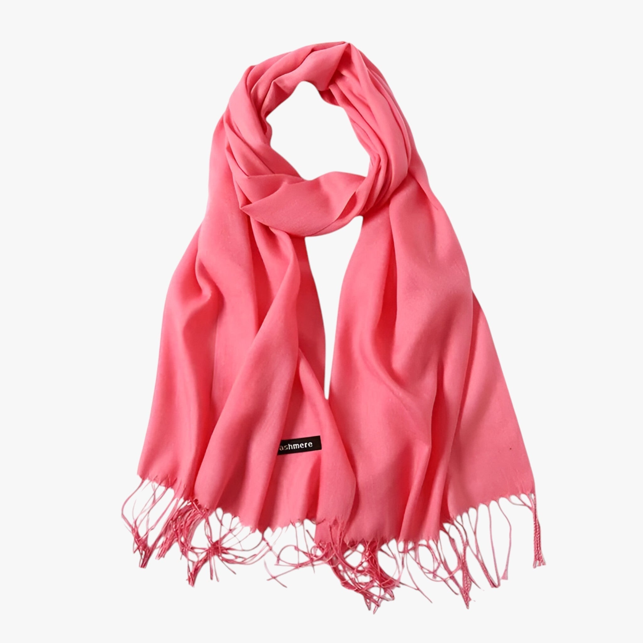 Scarf : Sjaal Dames Koninklijk Blauw - Lange Winter van Tessale voor - Elegant en Veelzijdig in Watermeloenrood 200x68cm van Pantino