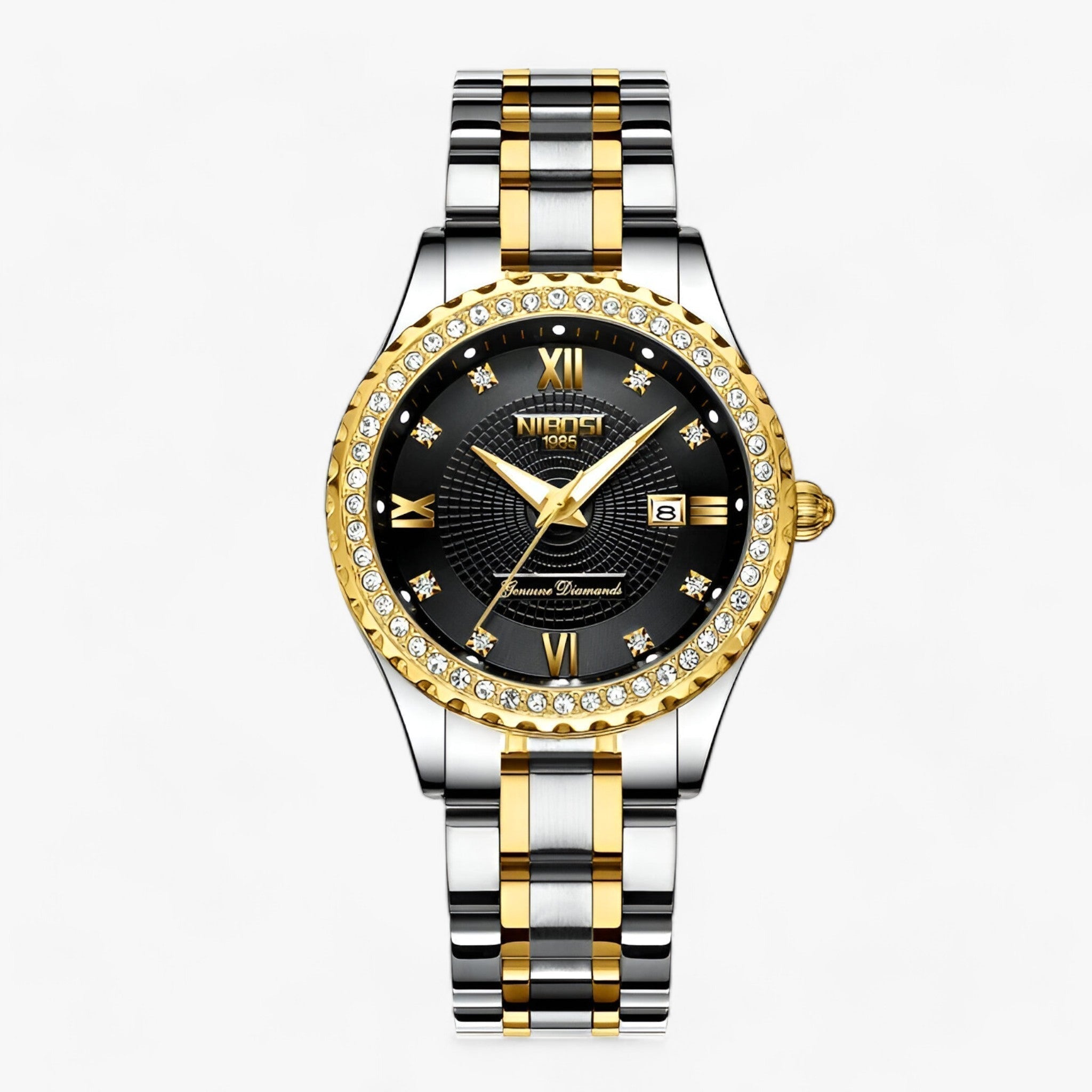 watches : Luxe Damur - Precisie en Stijl Gecombineerd - Goud in zwart van Pantino