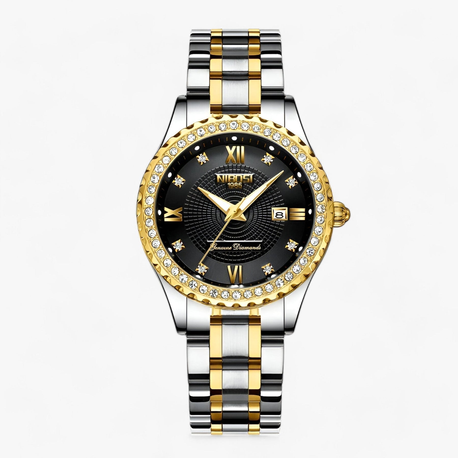 watches : Luxe Damur - Precisie en Stijl Gecombineerd - Goud in zwart van Pantino
