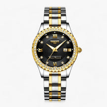 watches : Luxe Damur - Precisie en Stijl Gecombineerd - Goud in zwart van Pantino