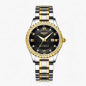 watches : Luxe Damur - Precisie en Stijl Gecombineerd - Goud in zwart van Pantino