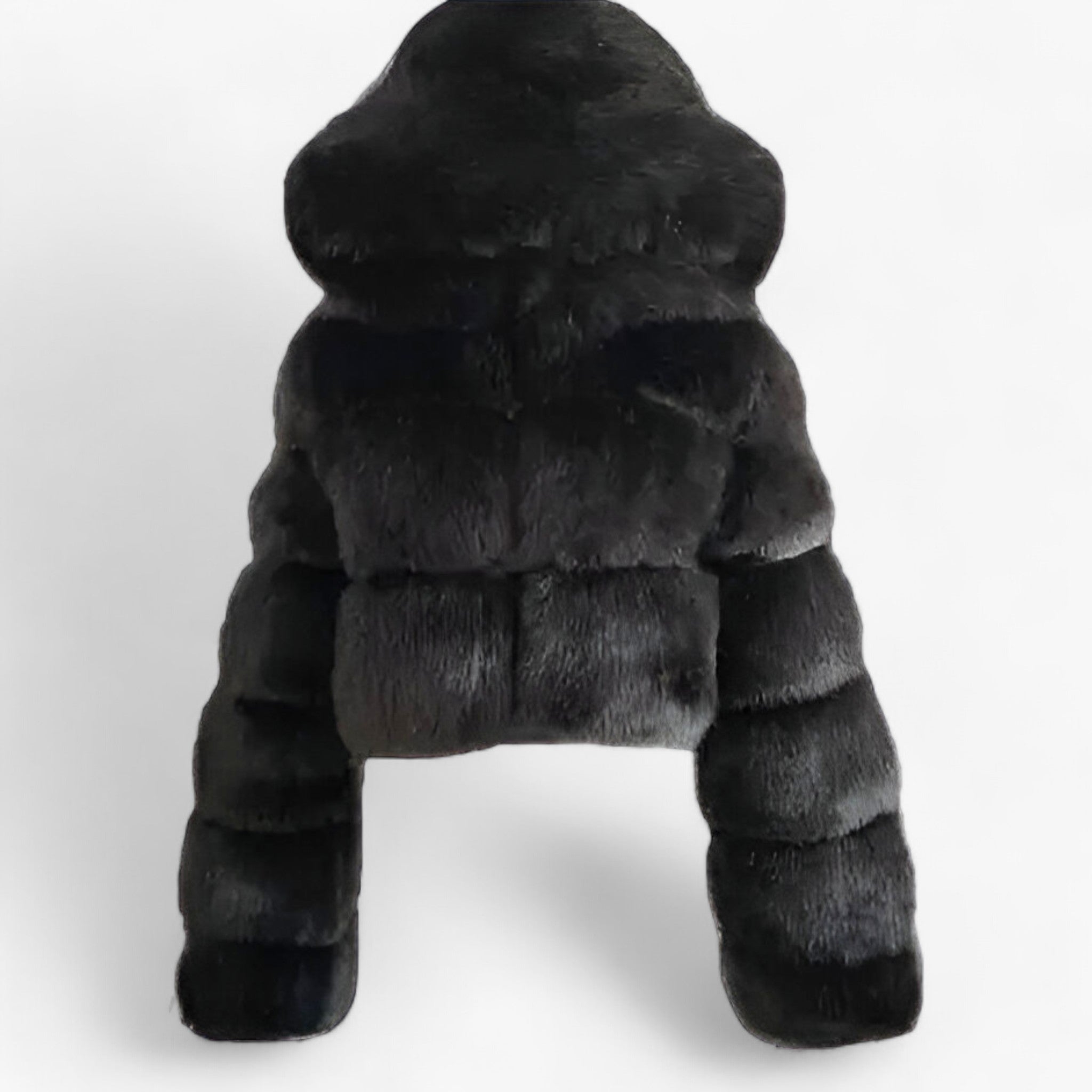 Faux Fur Jacket : Jas Zilvergrijs - Adele Zachte van Imitatiebont - Luxueuze Warmte en Elegantie in Zwart van Pantino