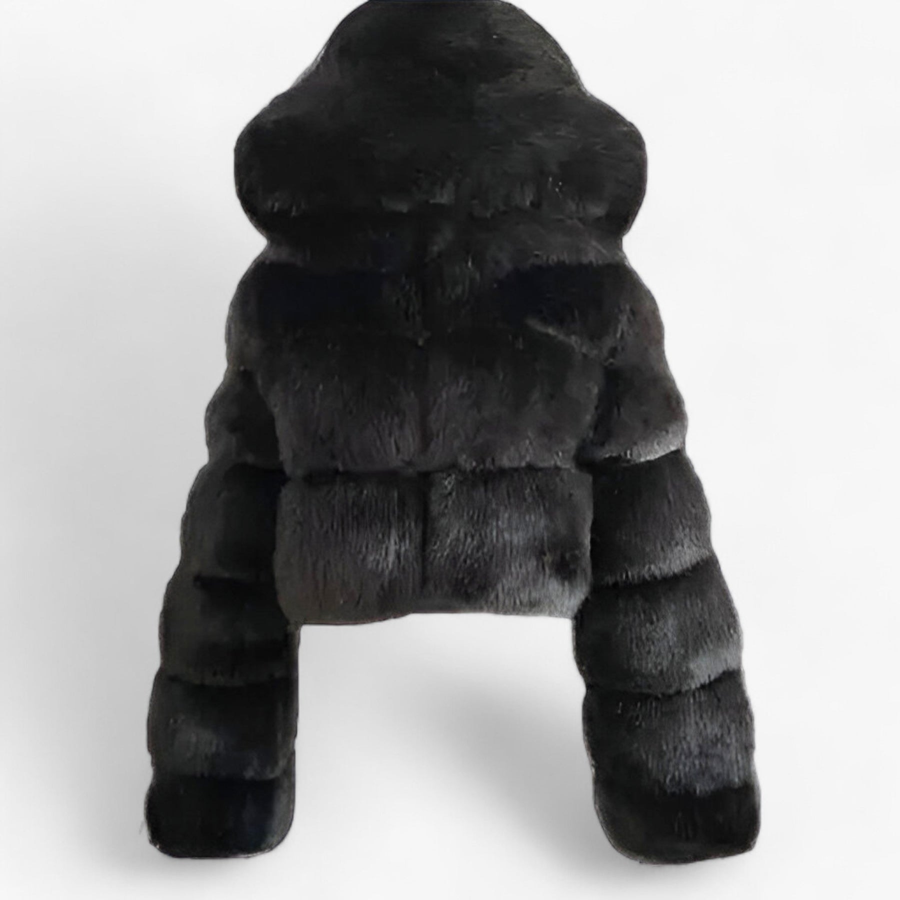 Faux Fur Jacket : Jas Zilvergrijs - Adele Zachte van Imitatiebont - Luxueuze Warmte en Elegantie in Zwart van Pantino