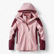 outdoor equipment : Buiten Ensemble 3-in-1 - Winterwarm Waterdicht - Witte Mannen in Roze Vrouwen van Pantino