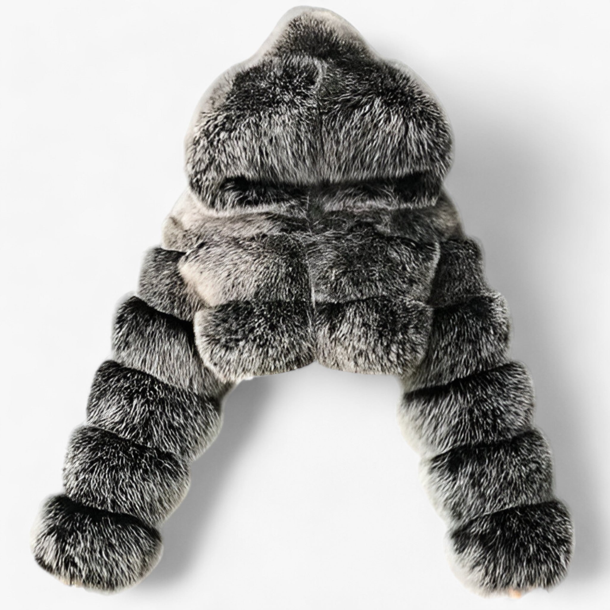 Faux Fur Jacket : Jas Zilvergrijs - Adele Zachte van Imitatiebont - Luxueuze Warmte en Elegantie in Zilvergrijs van Pantino