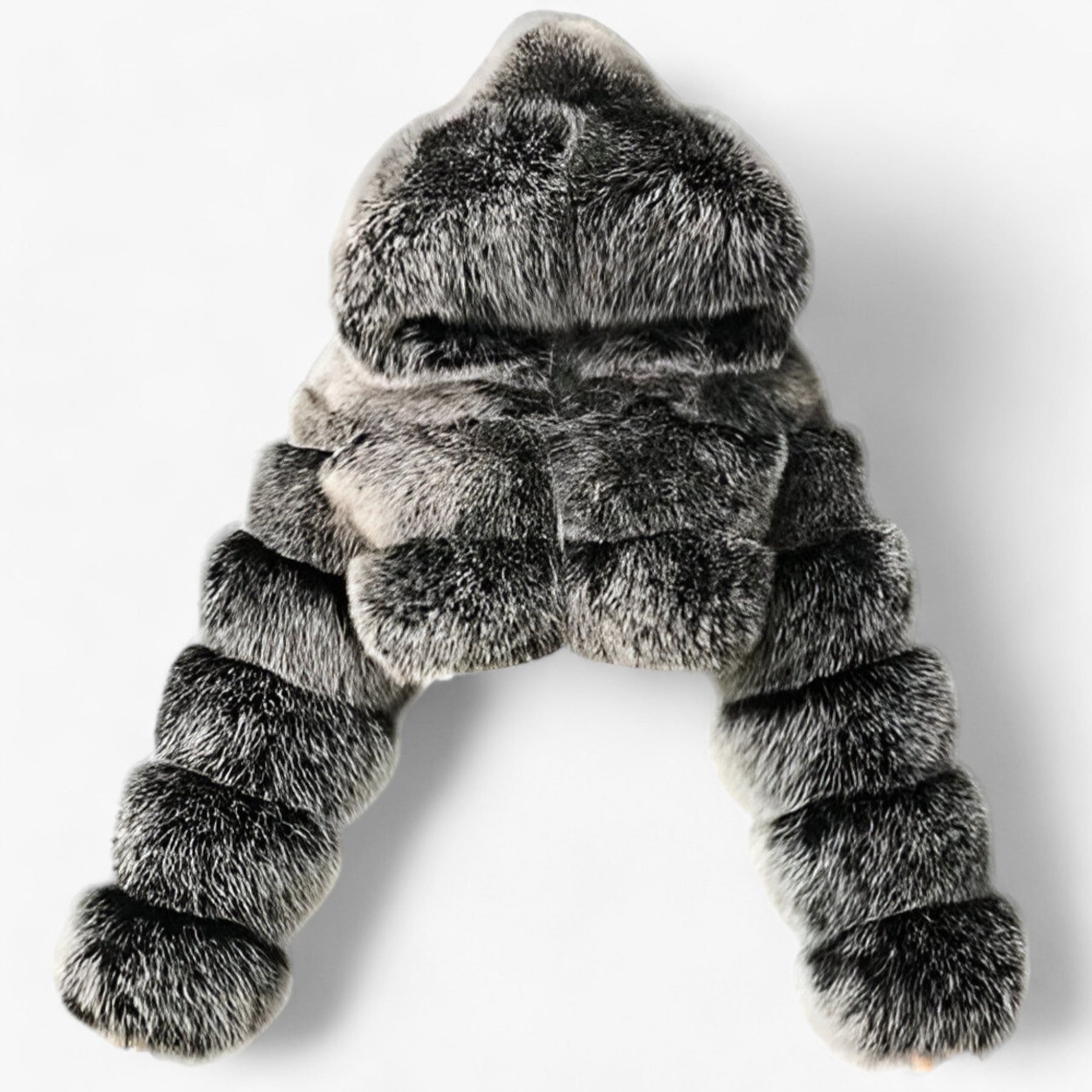 Faux Fur Jacket : Jas Zilvergrijs - Adele Zachte van Imitatiebont - Luxueuze Warmte en Elegantie in Zilvergrijs van Pantino