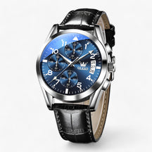 watches : Lichtgevende Kwartsklok - Elegant & Waterbestendig - Zwartblauw in Zwartblauw van Pantino