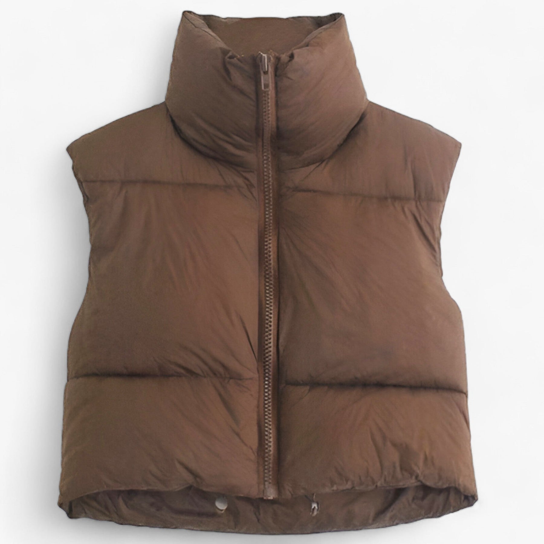 Quilted Vest : Gilet Groen - Gevoerde Winter - Stijlvolle Warmte en Comfort in Bruin van Pantino