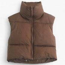Quilted Vest : Gilet Groen - Gevoerde Winter - Stijlvolle Warmte en Comfort in Bruin van Pantino