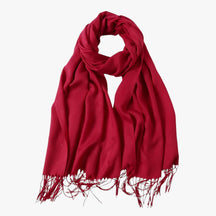 Scarf : Sjaal Dames Koninklijk Blauw - Lange Winter van Tessale voor - Elegant en Veelzijdig in Bordeaux 200x68cm van Pantino