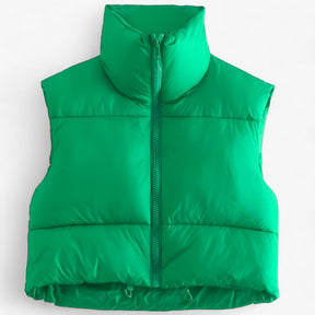 Quilted Vest : Gilet Groen - Gevoerde Winter - Stijlvolle Warmte en Comfort in Groen van Pantino
