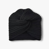 Strickturban für Damen - Eleganter Komfort aus Kaschmir - Schwarz