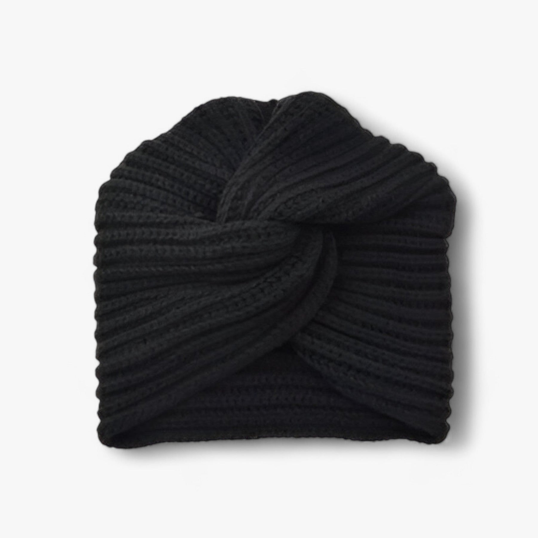 Turban Hat : Strickturban voor Dames - Elegante Comfort van Kasjmier - Zwart in Zwart van Pantino