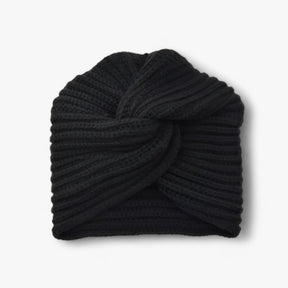 Turban Hat : Strickturban voor Dames - Elegante Comfort van Kasjmier - Zwart in Zwart van Pantino