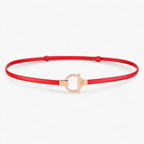 Belt : Elegante Riem Dames - Veilige Pasvorm met Gouden Gesp - Rood in Rood 97cm van Pantino