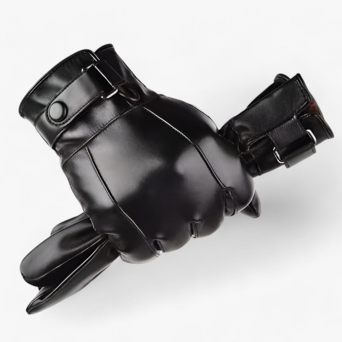 Gloves : Handschoenen Heren Zwart - Leren - Warmte van Echt Lamswol voor de Winter in Zwart One size van Pantino