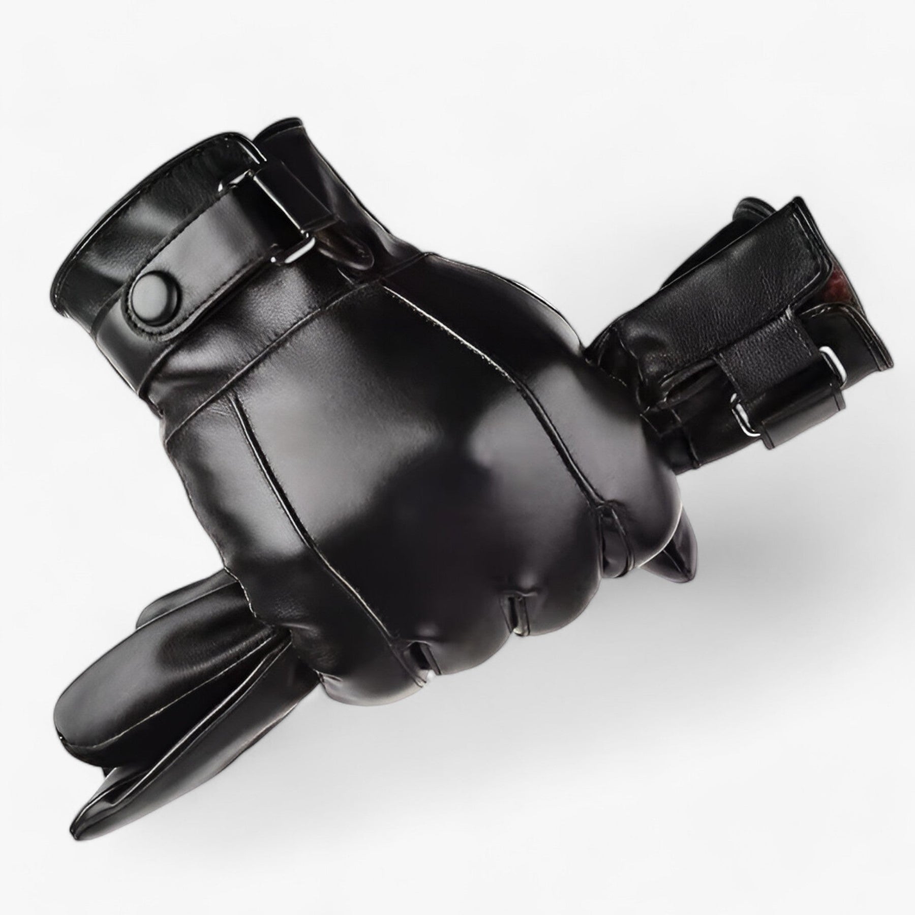 Gloves : Handschoenen Heren Zwart - Leren - Warmte van Echt Lamswol voor de Winter in Zwart One size van Pantino