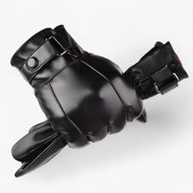 Gloves : Handschoenen Heren Zwart - Leren - Warmte van Echt Lamswol voor de Winter in Zwart One size van Pantino