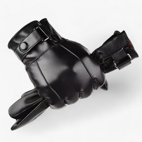 Gloves : Handschoenen Heren Zwart - Leren - Warmte van Echt Lamswol voor de Winter in Zwart One size van Pantino