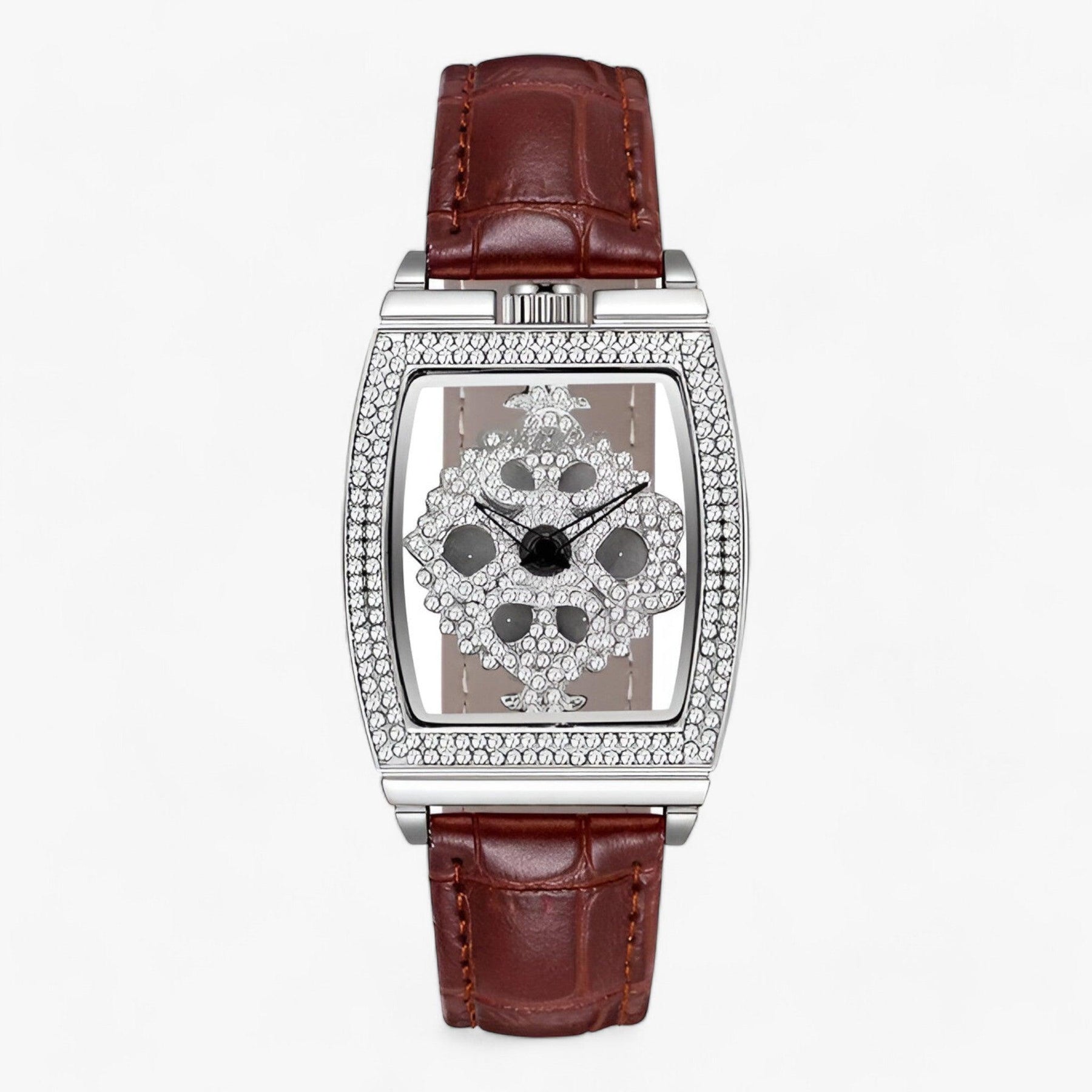 watches : Horloge Dames Groen - Luxe Quartz - Sprankelende Elegantie in Bruin van Pantino