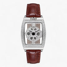 watches : Horloge Dames Groen - Luxe Quartz - Sprankelende Elegantie in Bruin van Pantino