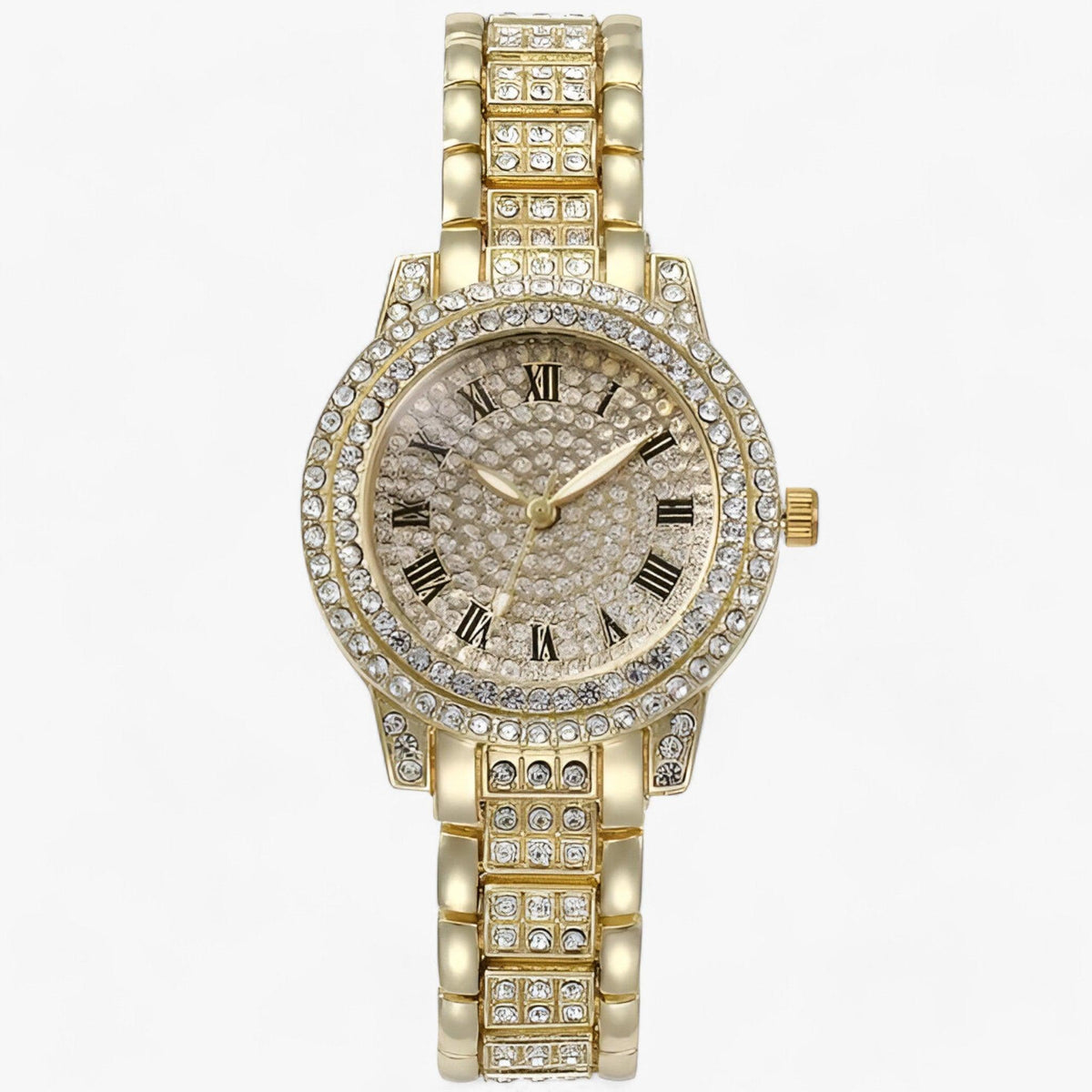 watches : Luxe Horloge met Volledige Diamanten Dames - Elegant en Modieus voor - Zilver in Gouden van Pantino