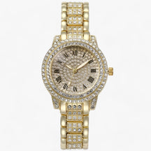 watches : Luxe Horloge met Volledige Diamanten Dames - Elegant en Modieus voor - Zilver in Gouden van Pantino