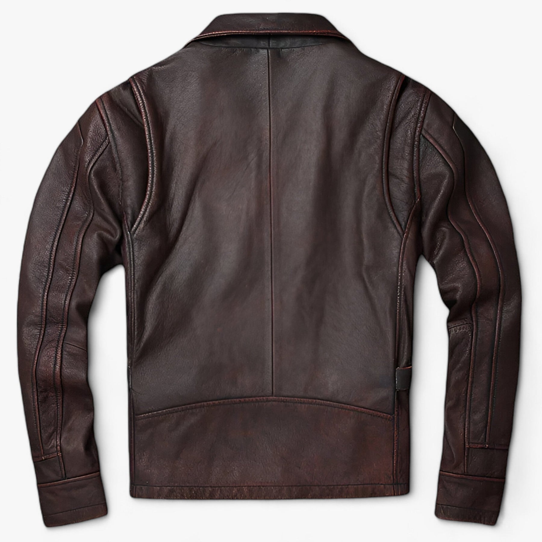 Leather Biker Jacket : Jack Heren Puur Zwart - Leren Bikerjack - Vintage Biker Warmte in van Pantino