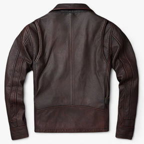 Leather Biker Jacket : Jack Heren Puur Zwart - Leren Bikerjack - Vintage Biker Warmte in van Pantino