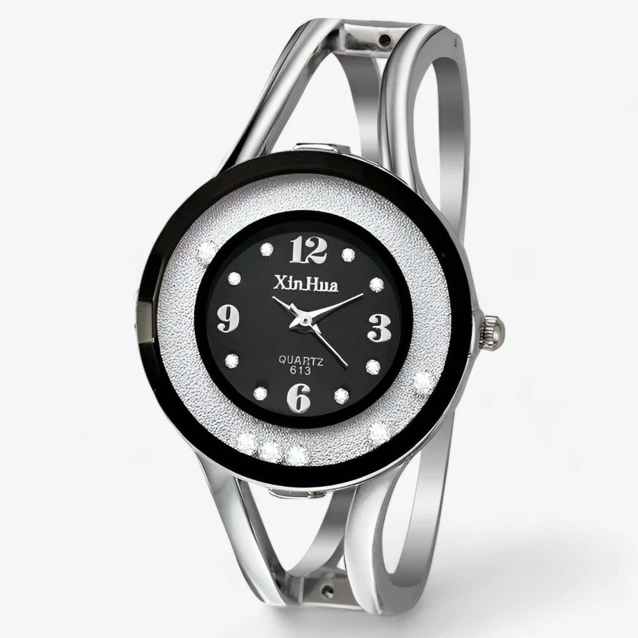 watches : Horloge Dames Hemelblauw - Modieuze Bangle - Elegant en Stijlvol in Zwart van Pantino