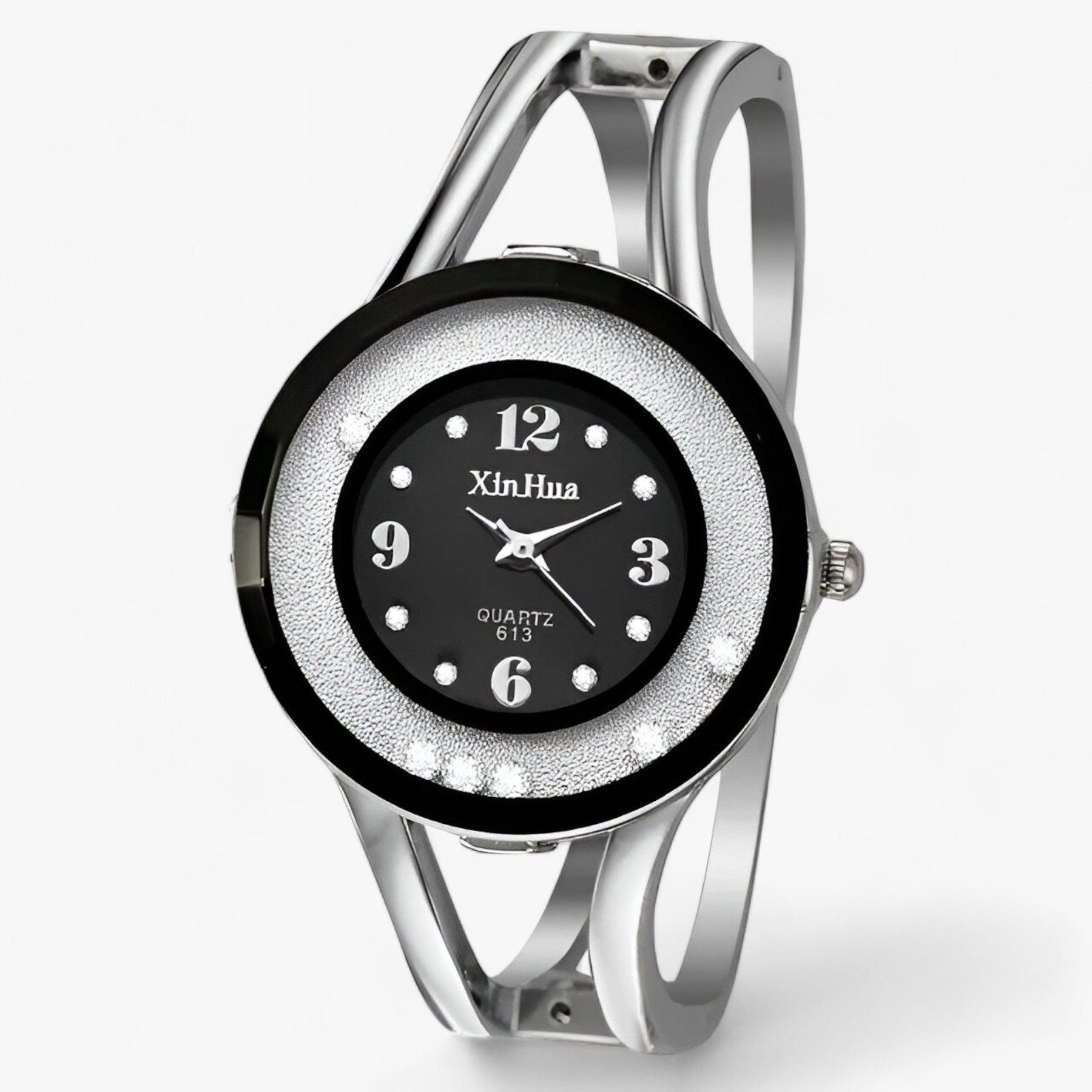 watches : Horloge Dames Hemelblauw - Modieuze Bangle - Elegant en Stijlvol in Zwart van Pantino