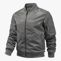 Bomber Jacket : Pilotenjacke Heren - Staande Kragen Vliegerjack Eenkleurig - Zwart in Grijs van Pantino