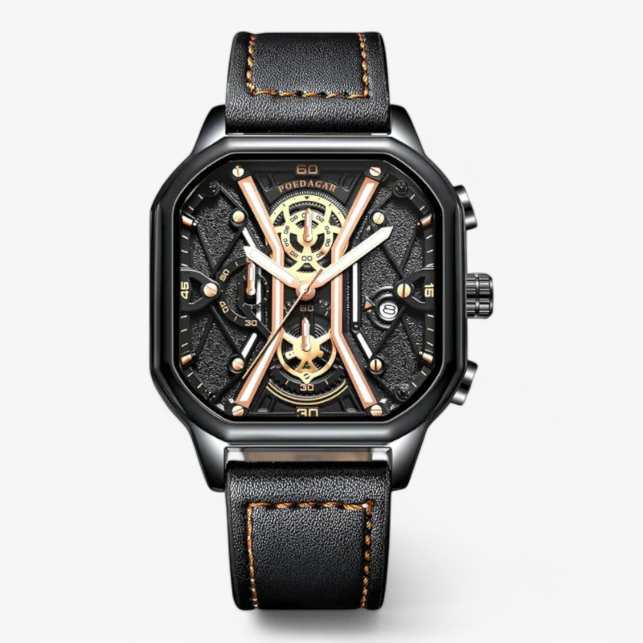 watches : Luxe Chronograaf voor Heren - Zwart Goud in Zwart Goud van Pantino