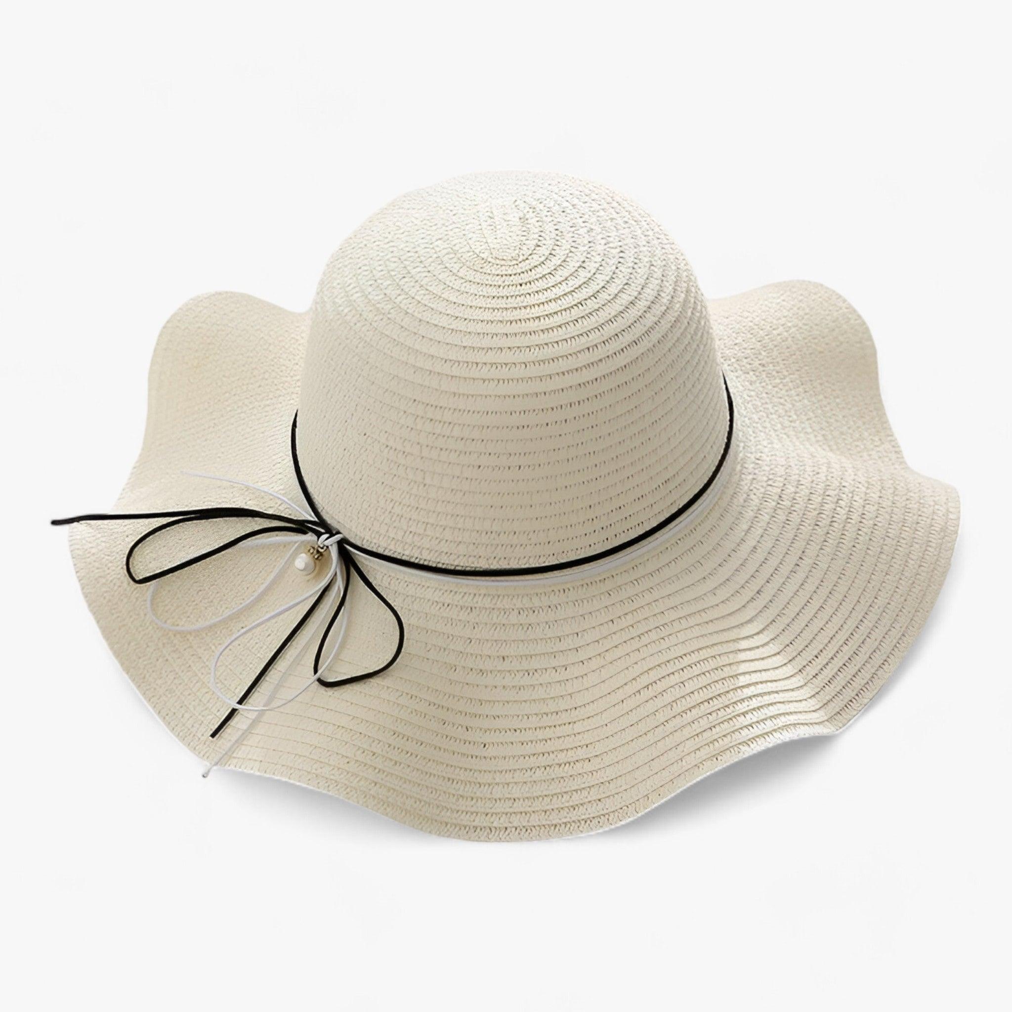 Sun Hat : Hoed Khaki - Zomerstrandhoed - Blijf Stijlvol en Beschermd Tegen de Zon in Melkachtig wit 56-58CM van Pantino
