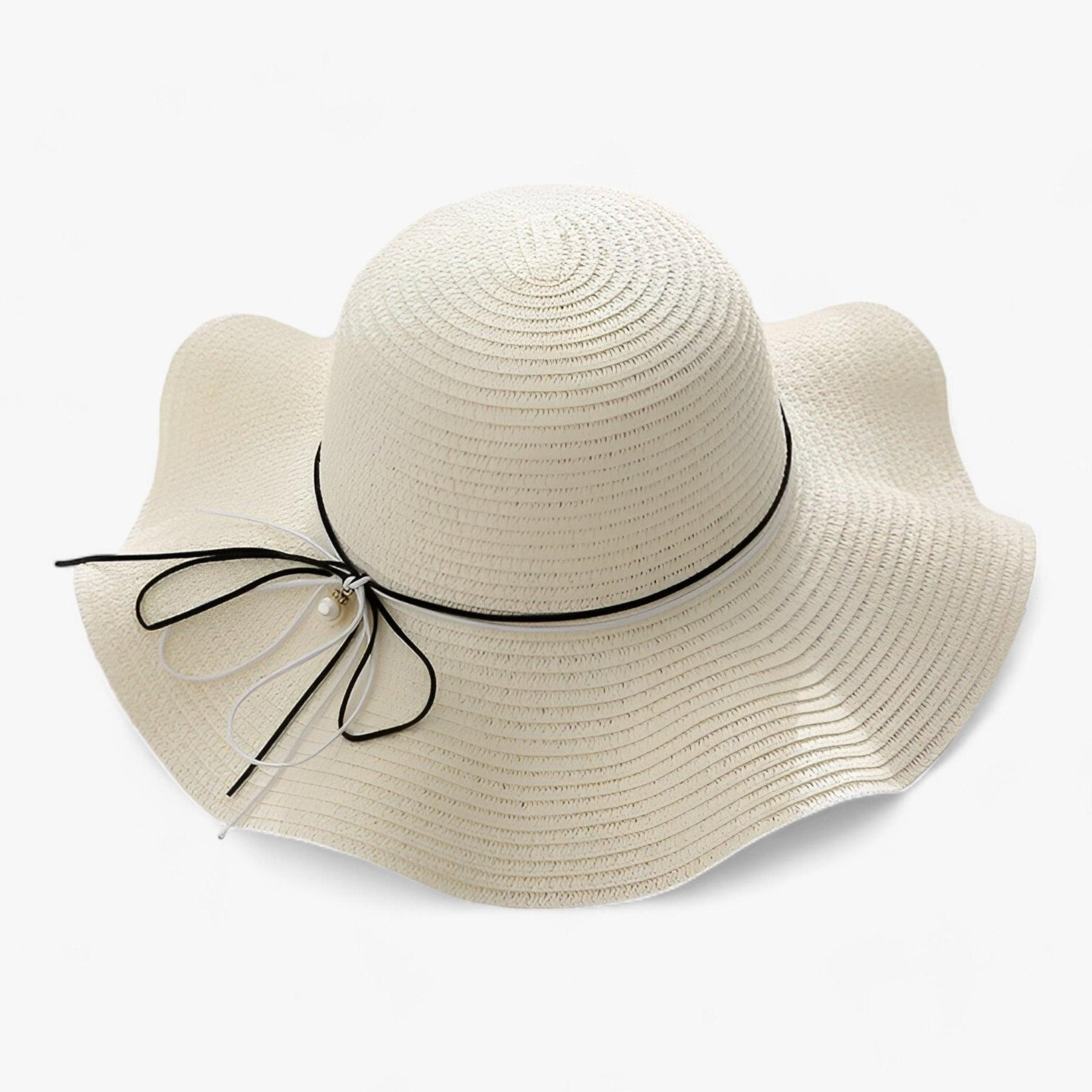 Sun Hat : Hoed Khaki - Zomerstrandhoed - Blijf Stijlvol en Beschermd Tegen de Zon in Melkachtig wit 56-58CM van Pantino
