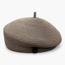 Women's Hat : Elegante damesstrohoed met brede rand voor de zomerzon in Grijs currykruid van Pantino