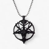 Kette mit Pentagramm-Anhänger Damen - Vintage Charme - Schwarz