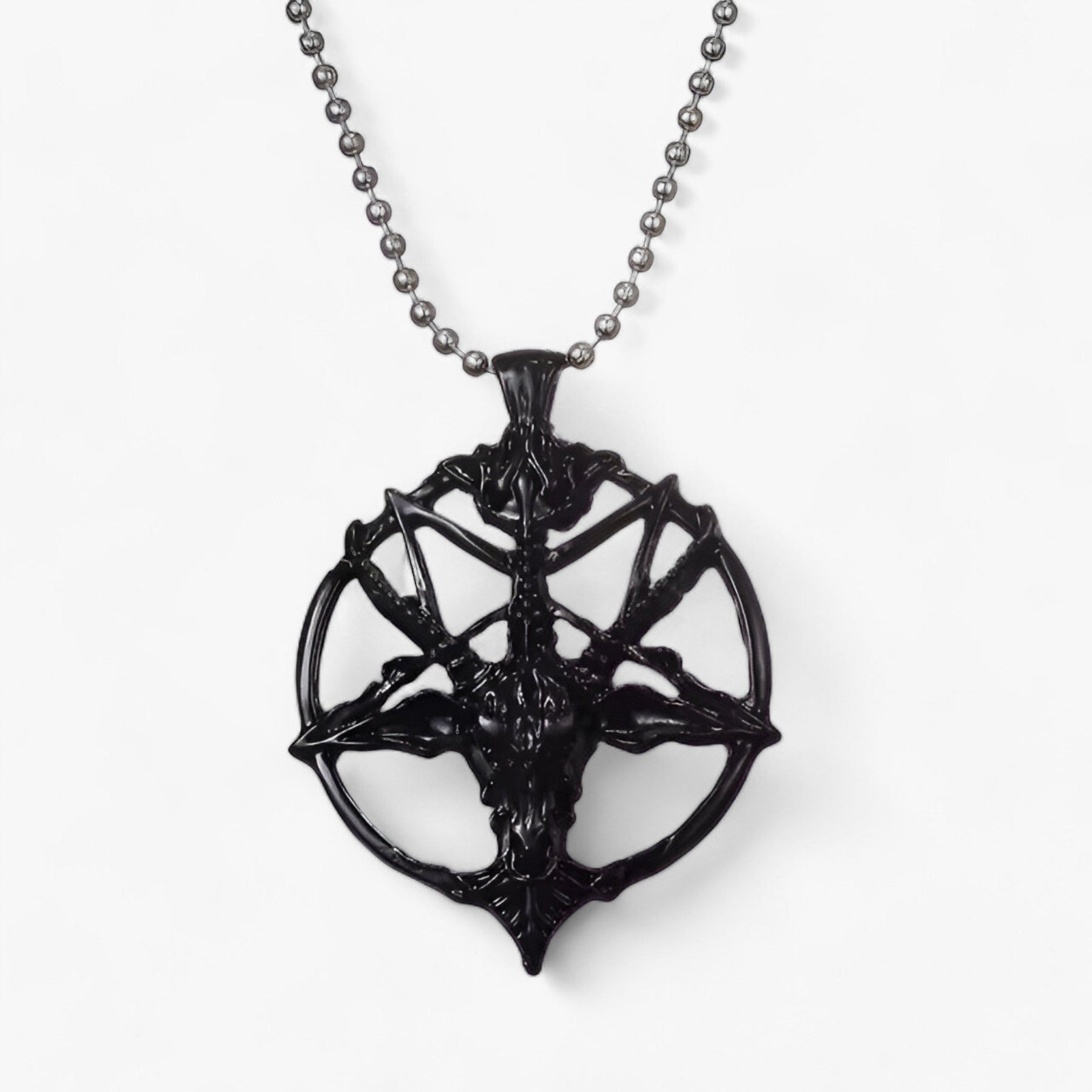 Pendant Necklace : Ketting met Pentagram Hanger Dames - Vintage Charme - Zwart in van Pantino