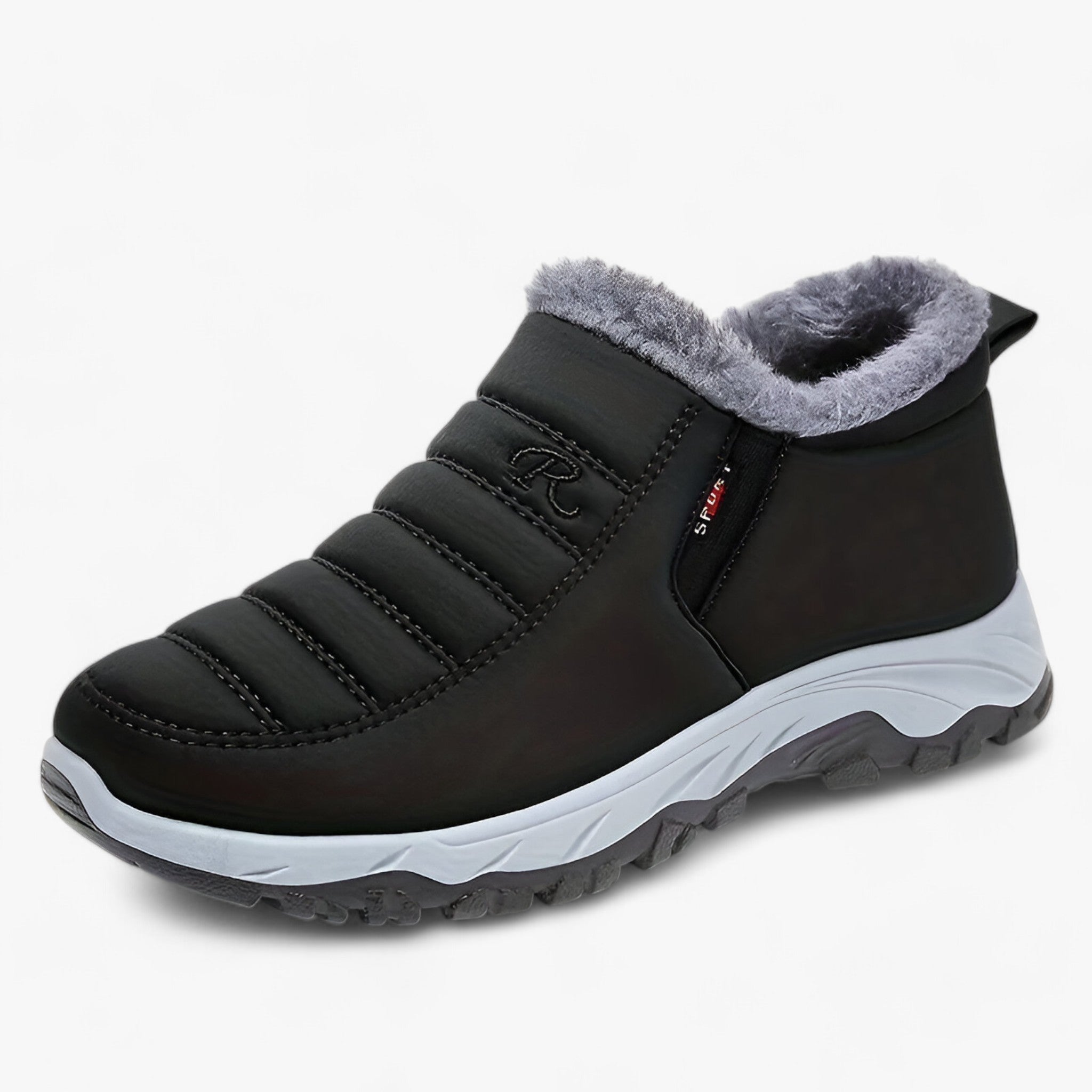 outdoor equipment : Fleece Gevoerde Sneeuwlaarzen - Wintercomfort Waterdicht en Warm - Zwart in Zwart van Pantino