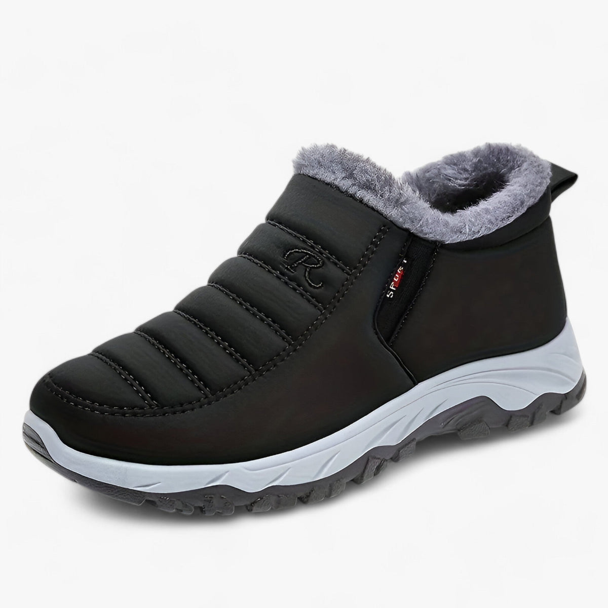 outdoor equipment : Fleece Gevoerde Sneeuwlaarzen - Wintercomfort Waterdicht en Warm - Zwart in Zwart van Pantino