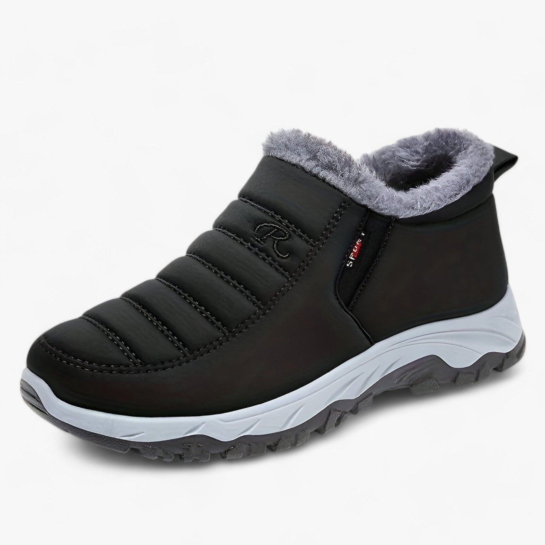 outdoor equipment : Fleece Gevoerde Sneeuwlaarzen - Wintercomfort Waterdicht en Warm - Zwart in Zwart van Pantino