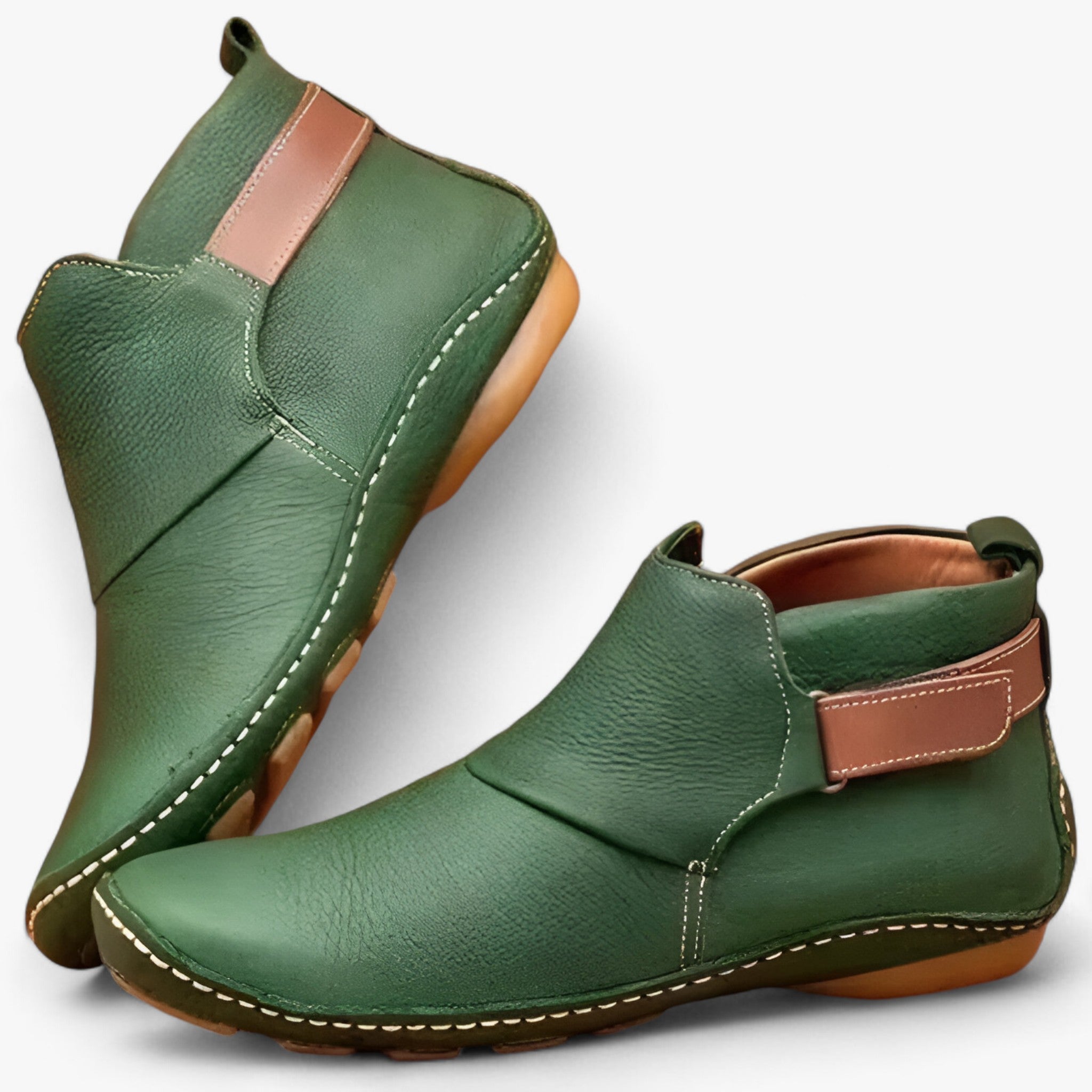 Ankle Boots : Laarzen Dames Grijs - Waterdichte Enkellaarsjes - Comfortabele Bescherming voor de Winter in Groen van Pantino