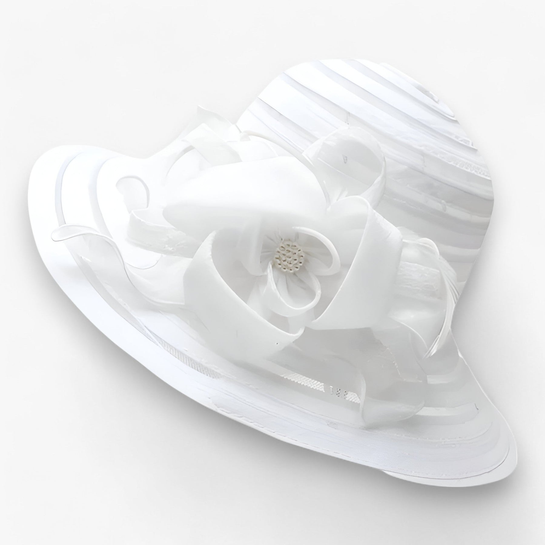 Sun Hat : Organza Zonnehoed voor Dames - Elegante Bescherming Tegen de Zon in Wit M56-58cm van Pantino