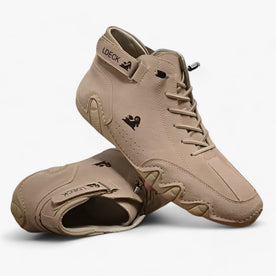 Ankle Boots : Laarzen Dames Beige - Leren Enkellaarsjes - Luxe Winter Bescherming en Warmte in Beige van Pantinoshop