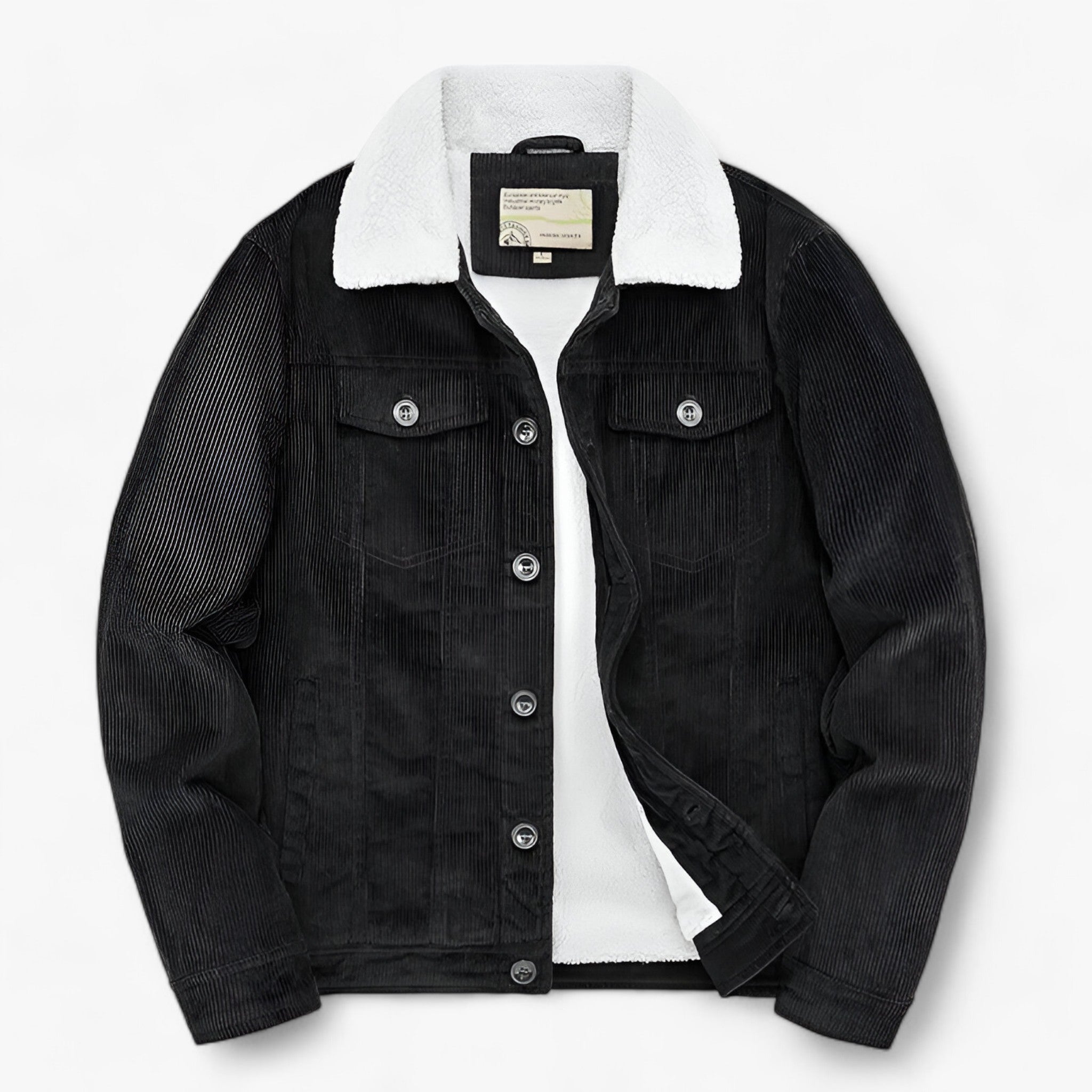 Jacket : Katoenen Jas voor Heren - Ultieme Winterwarmte - Grijs in Zwart van Pantino
