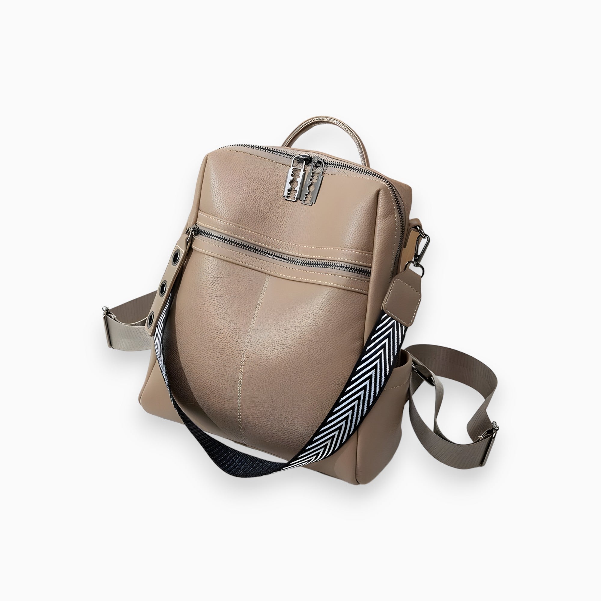 bags : Leren Handtas Dames - Tijdloos Elegant Allure - PU-Leer in Khaki van Pantino