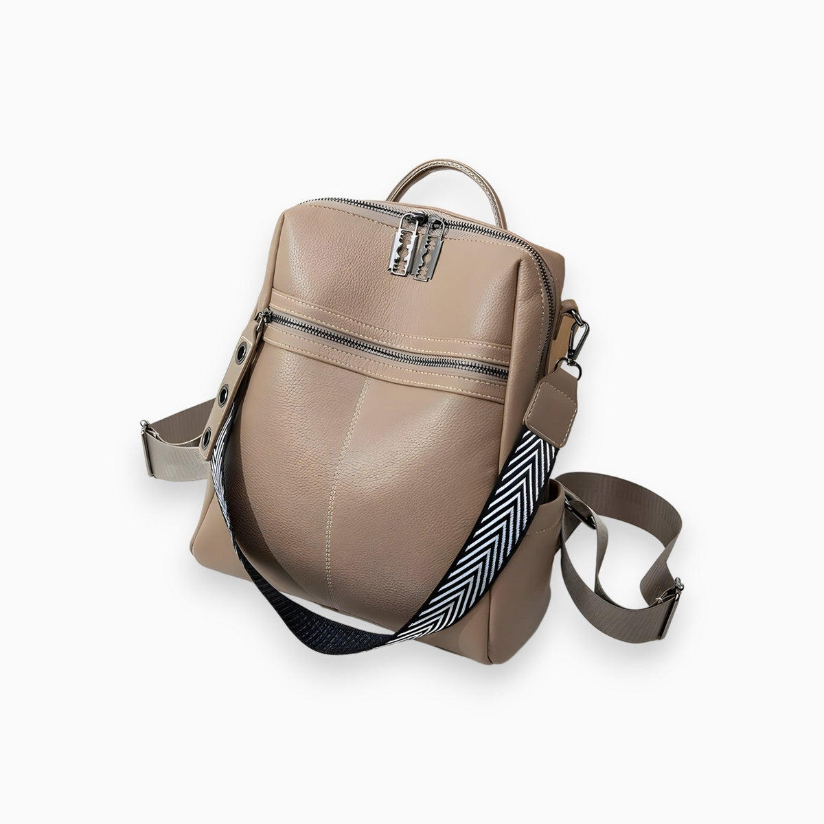 bags : Leren Handtas Dames - Tijdloos Elegant Allure - PU-Leer in Khaki van Pantino