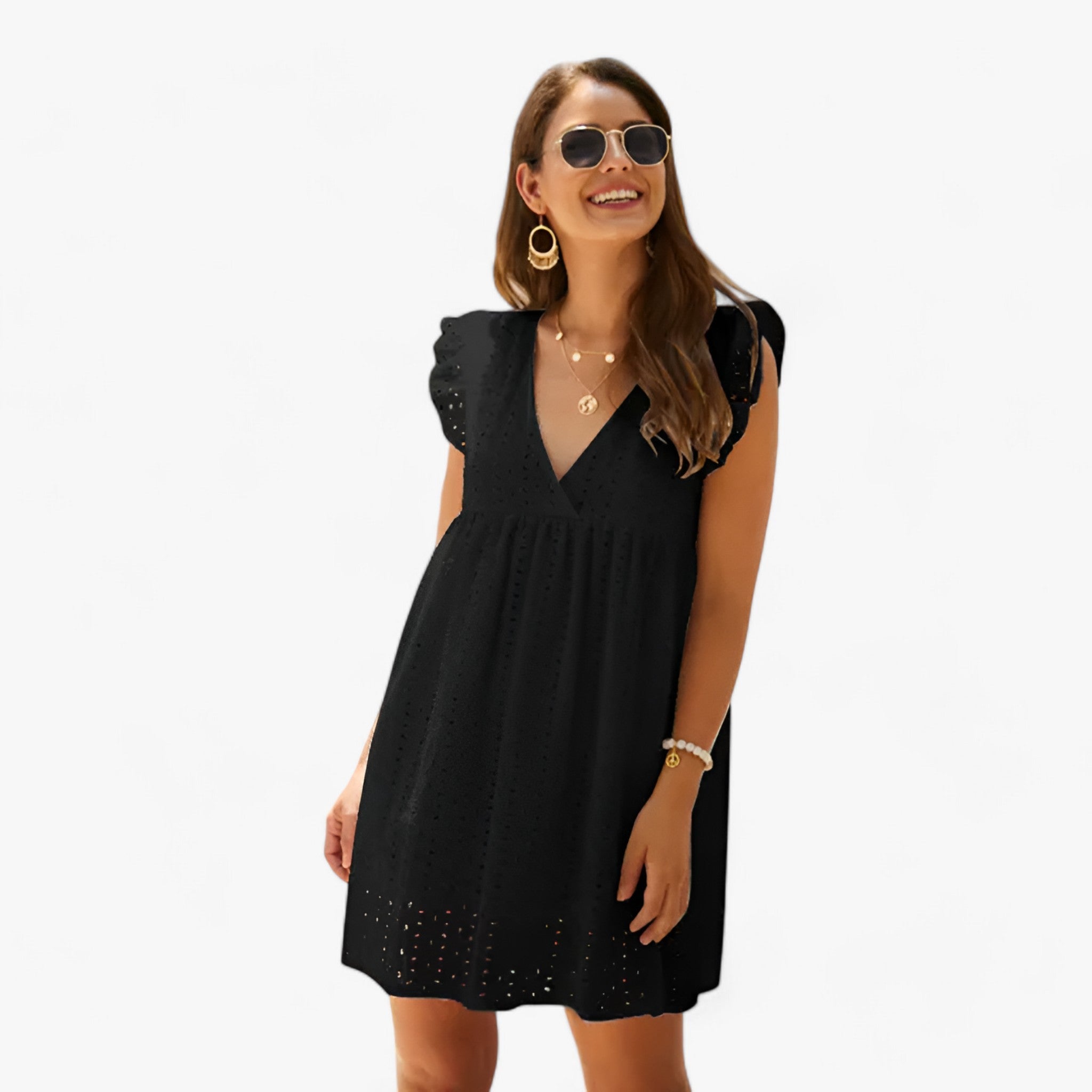 Dress : Zomerjurk Zwart - Ultra Comfortabel Zomerjurkje - Uitzonderlijk Comfort voor Warme Dagen in Zwart van Pantino