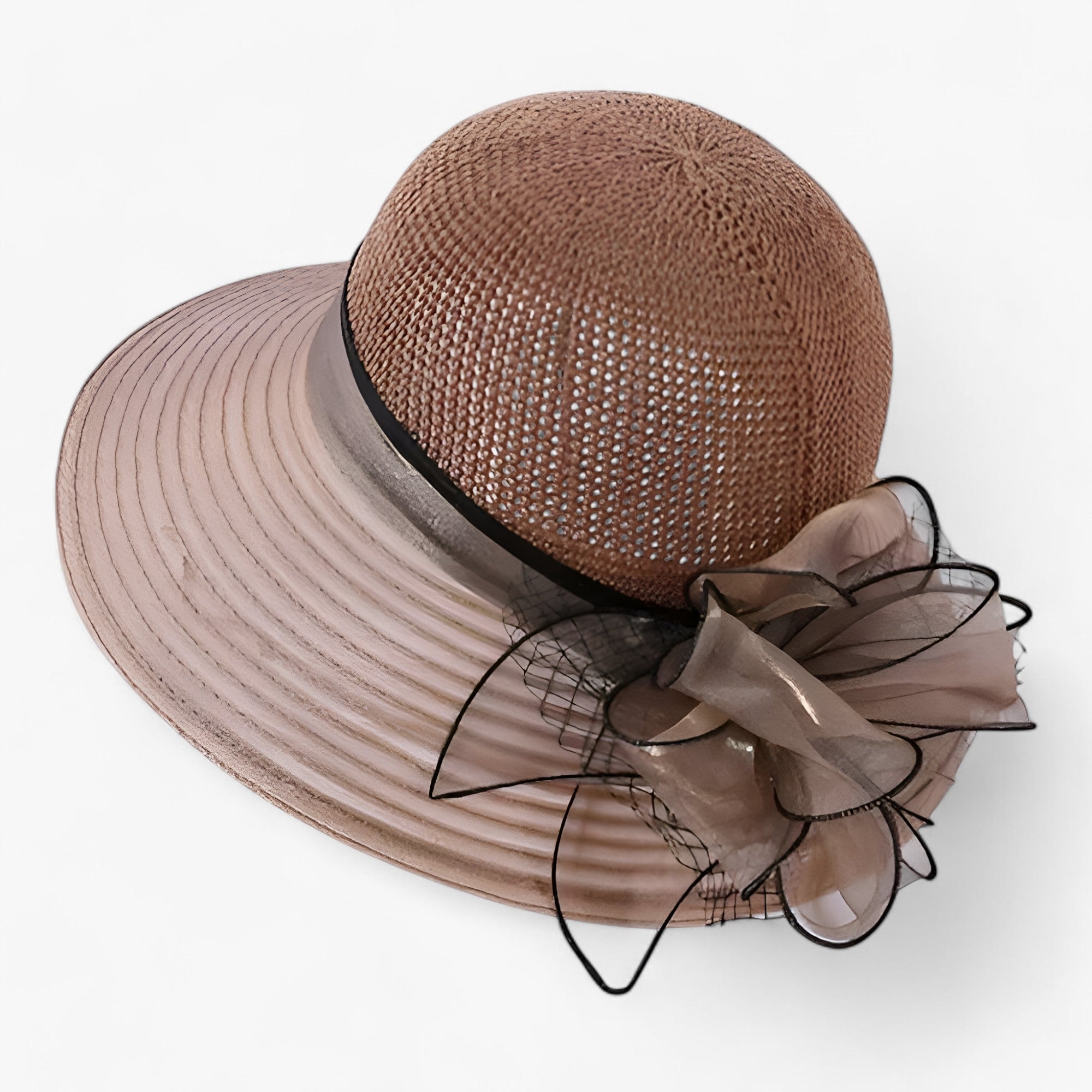 Sun Hat : Hoed Dames Khaki - Stijlvolle Dameshoed - Brede Rand voor Bescherming Tegen de Zon in Beige van Pantino